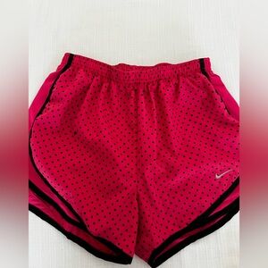 Nike Women's Athletic Shorts in Pink with Black Dots